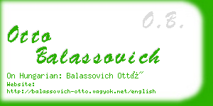 otto balassovich business card